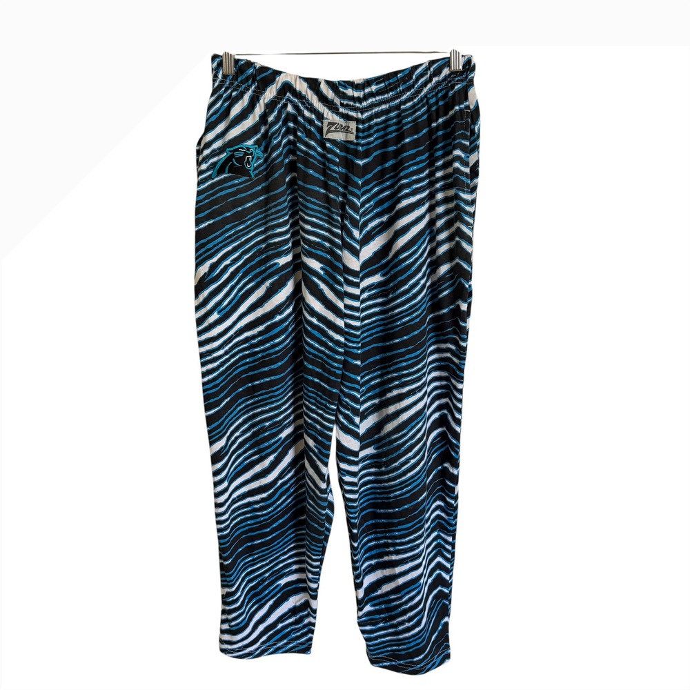 Zubaz Carolina Panthers NFL Zebra Print Lounge Pants Mens‎ Small gear football